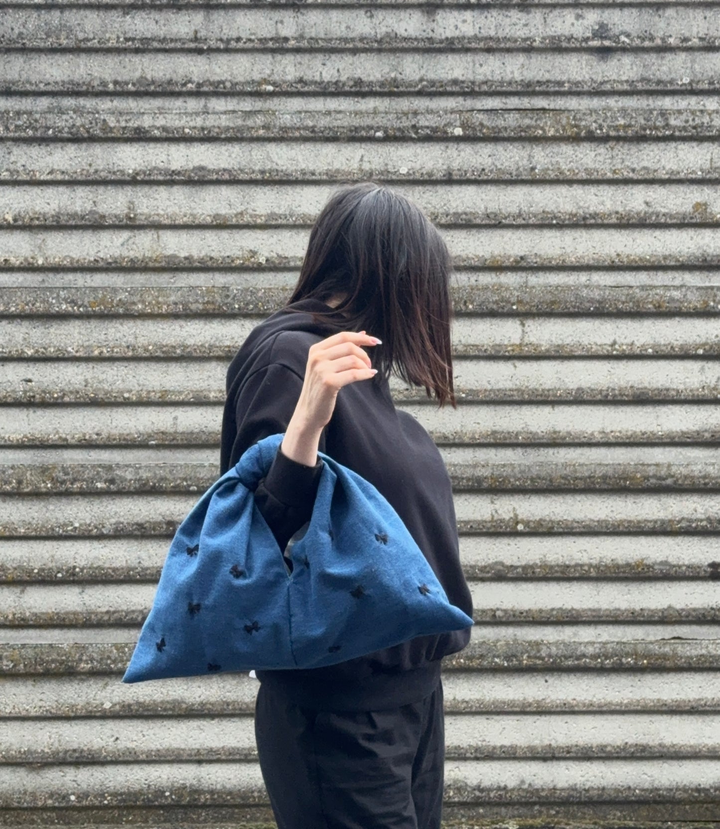 TRAMA BLOOM media – Borsa in Jeans Made in Italy