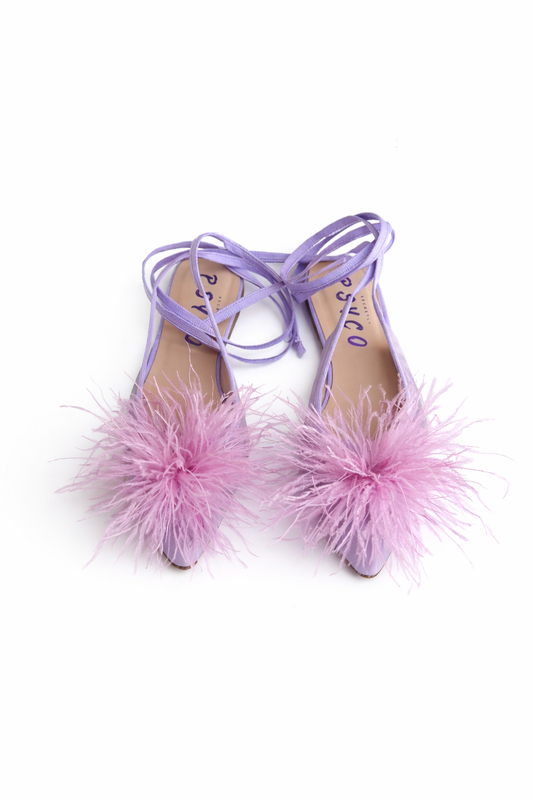 LOLA – Sabot legato con piume Made in Italy