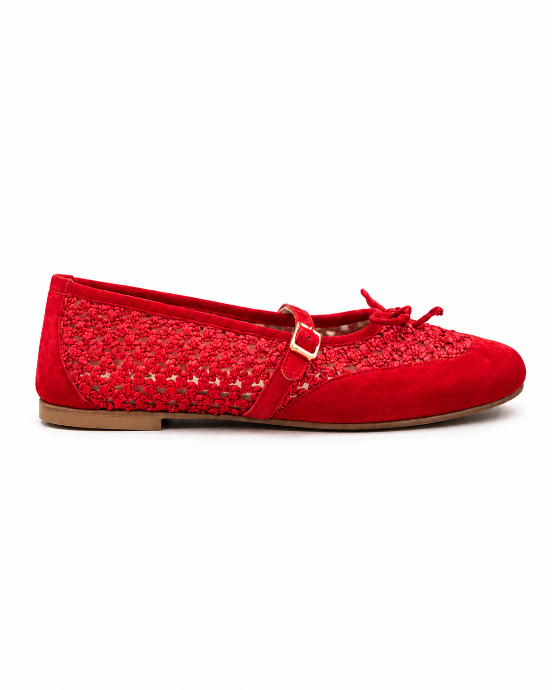 SCARLETT - ballerina in camoscio e rafia con fiocco