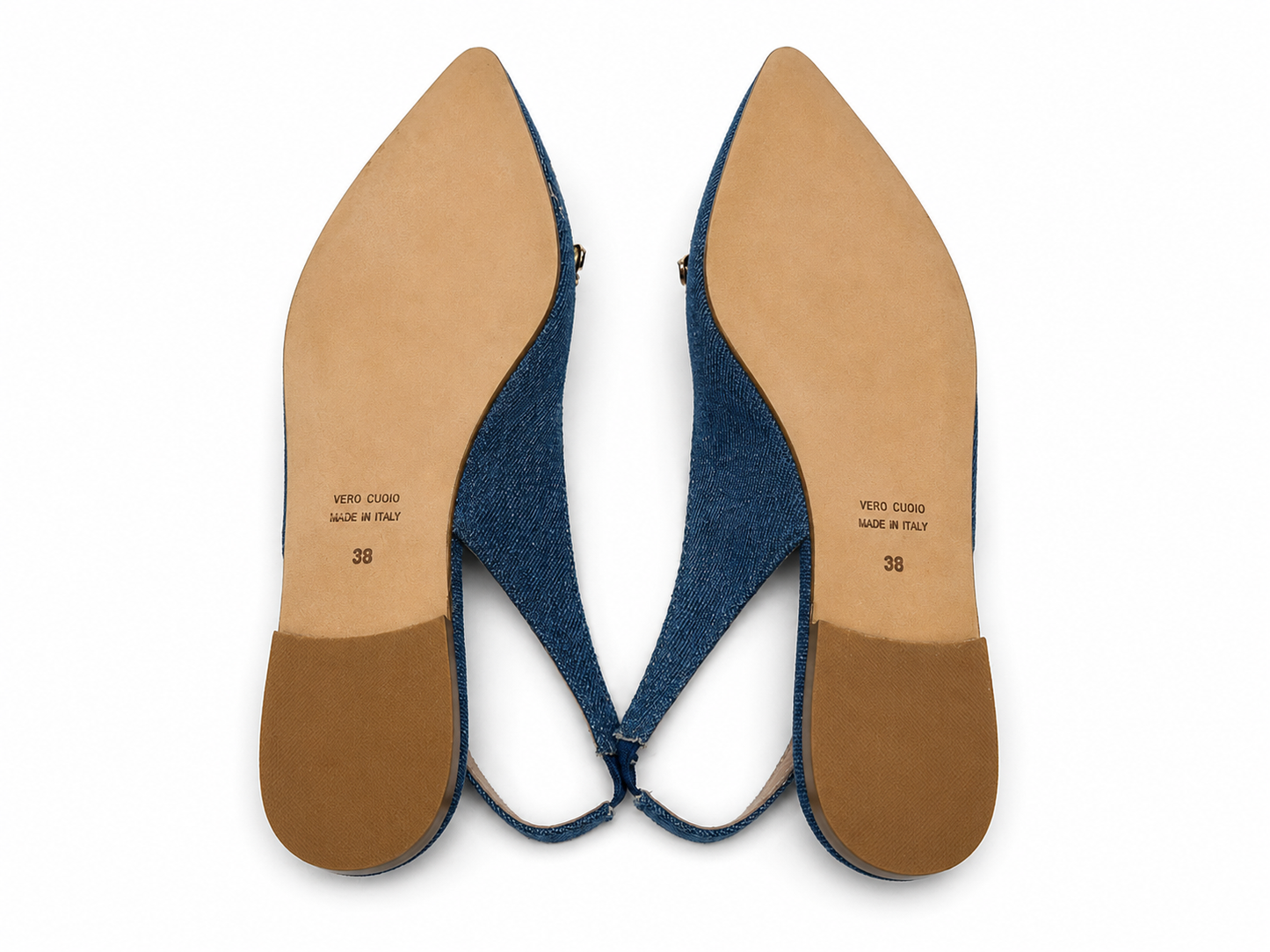 MAYA – Slingback in denim con charms