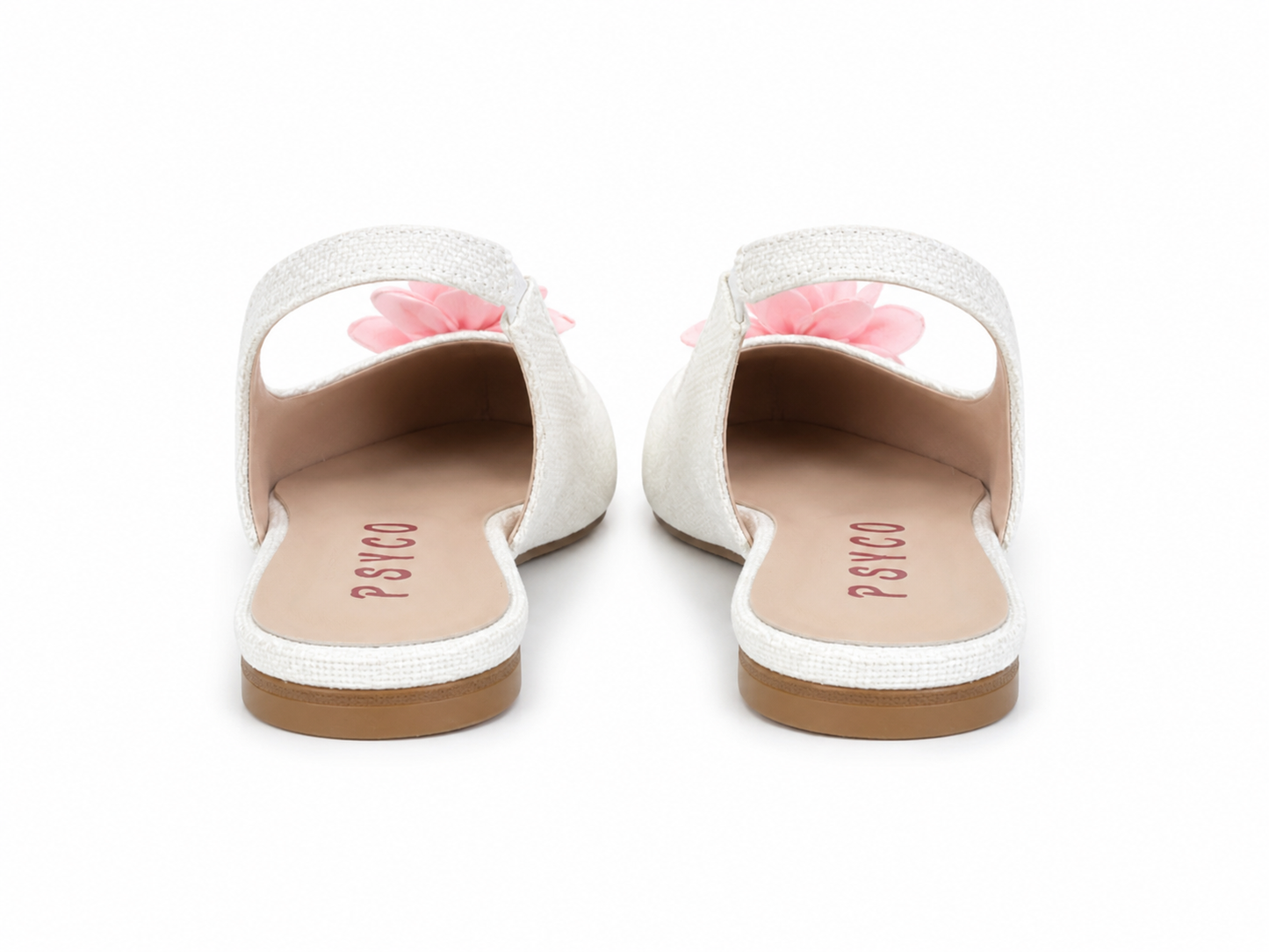 EVA – Slingback in lino con fiore in organza