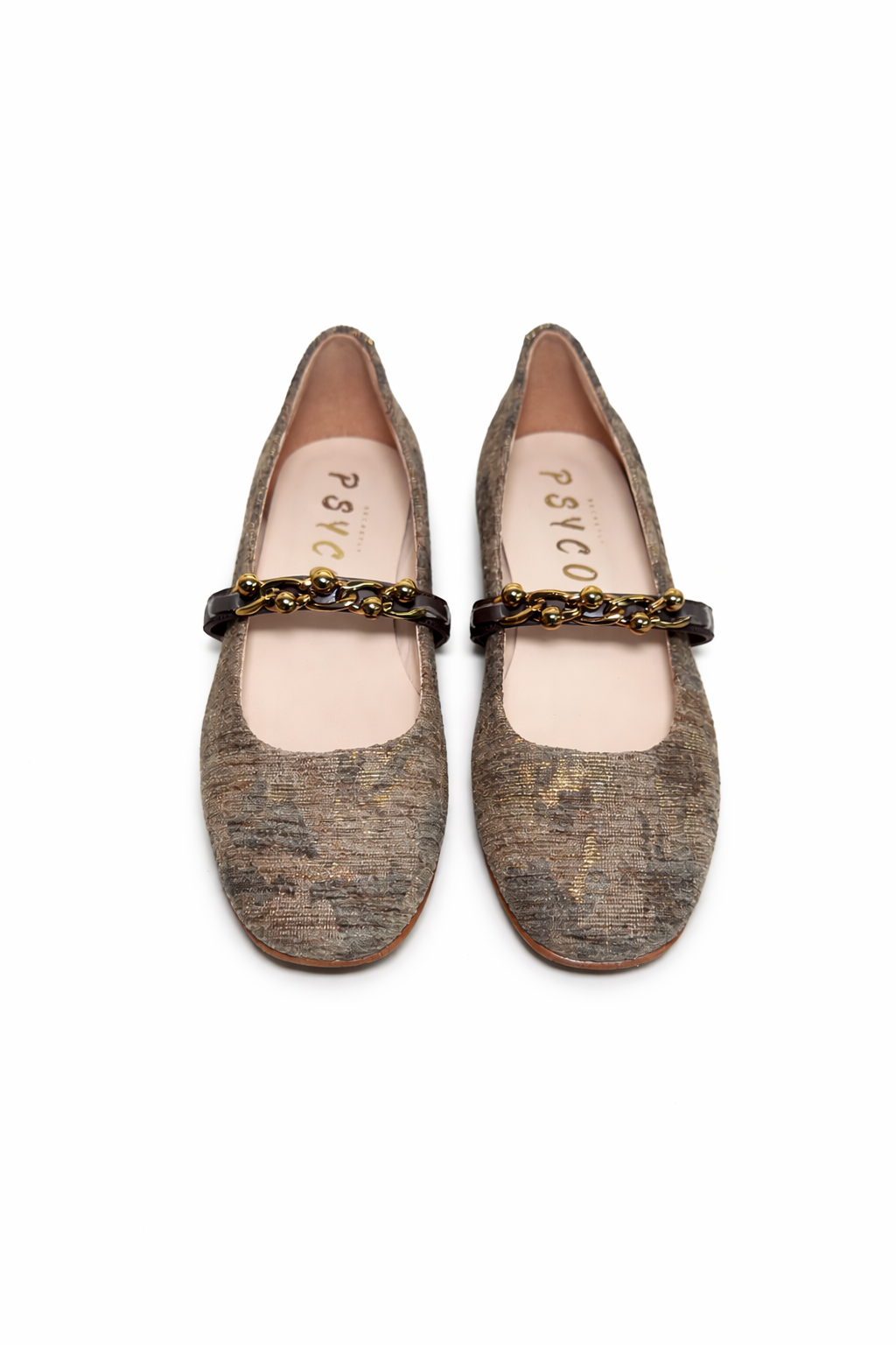 OPERA – Ballerina in tessuto con catena gioiello Made in Italy