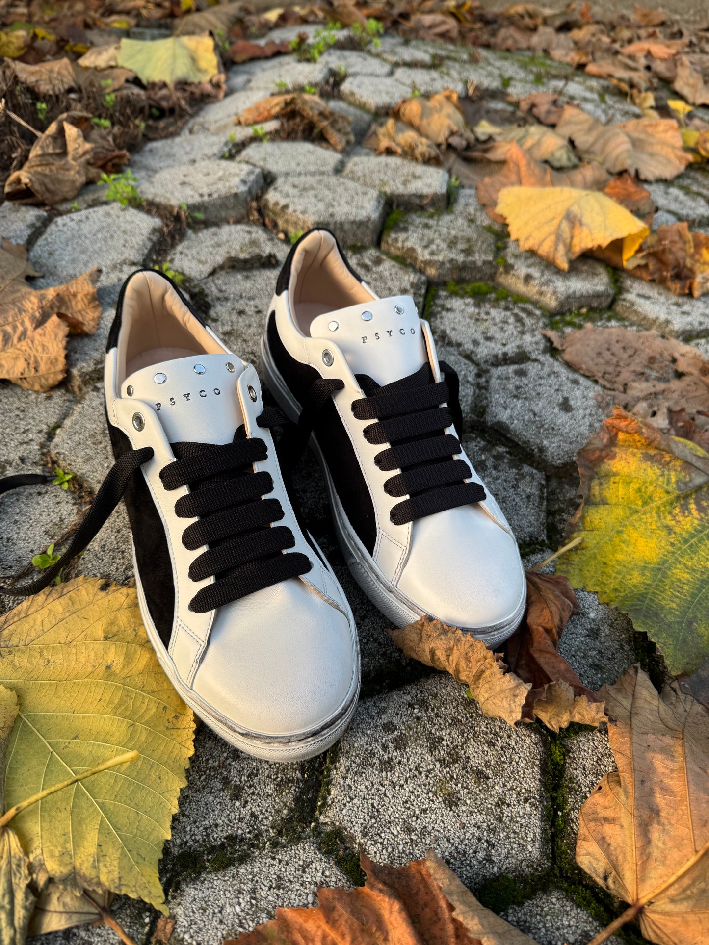 SNEAKERS EFFETTO VINTAGE NAPPA E CAMOSCIO