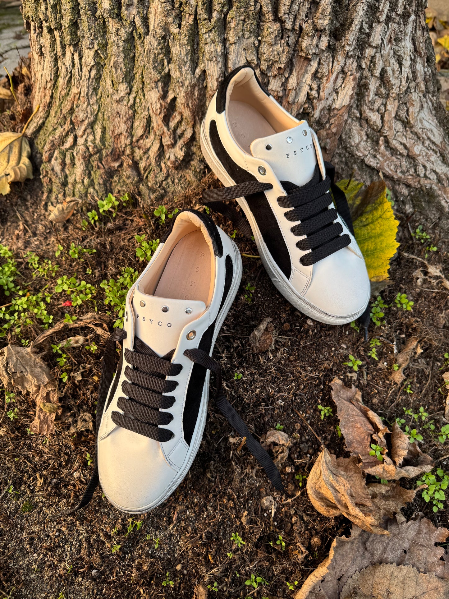 SNEAKERS EFFETTO VINTAGE NAPPA E CAMOSCIO