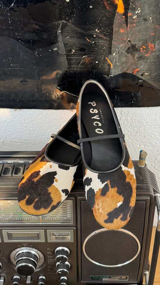 DAKOTA – Ballerina in cavallino tricolor con elastico Made in Italy